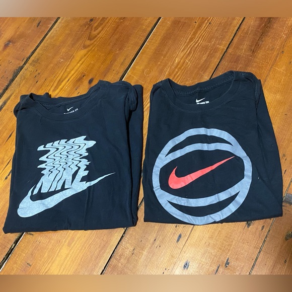 Nike Other - 🏷️ Pair of Nike Black T-Shirts with Red and Gray Graphics